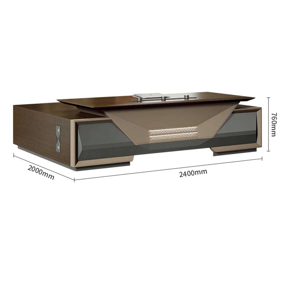 RAYFOKPK 94.5"/110.2 "Administrative Computer Desk, a Modern Simple and Luxurious L-Shaped boss, Manager and President's Desk, Used in The Living Room, Study Office.