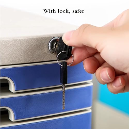 This Locking File Box–Portable Desktop Organizer for A4 Papers Documents Office Supplies Mail Stationery Storage Multi-Drawer Cabinet for Workspace