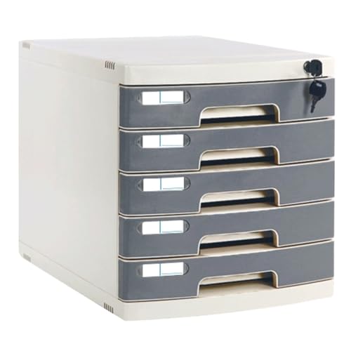 Portable Locking File Box & Desktop Document Organizer