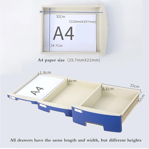 This Locking File Box–Portable Desktop Organizer for A4 Papers Documents Office Supplies Mail Stationery Storage Multi-Drawer Cabinet for Workspace