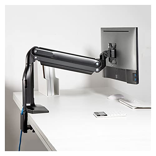 Universal TV Stand, Monitor Mount Bracket Single Monitor Stand Arm Gas Spring Monitor Desk Mount Stand with Dual USB Ports Heavy Monitor Mount for 17"-49" Screen, Hold Up to 39.6lbs Monitor