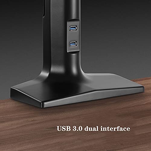 Universal TV Stand, Monitor Mount Bracket Single Monitor Stand Arm Gas Spring Monitor Desk Mount Stand with Dual USB Ports Heavy Monitor Mount for 17"-49" Screen, Hold Up to 39.6lbs Monitor