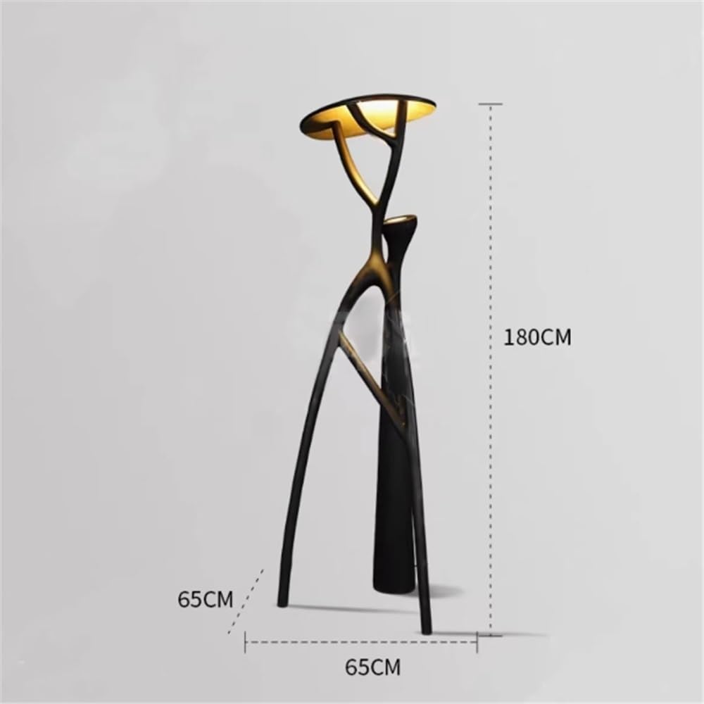 Modern Resin Floor Lamp - Tree Branch Design, Large Black Art Sculpture, Stylish Accent Lighting for Living Room, Bedroom, Hotel Lobby Decor