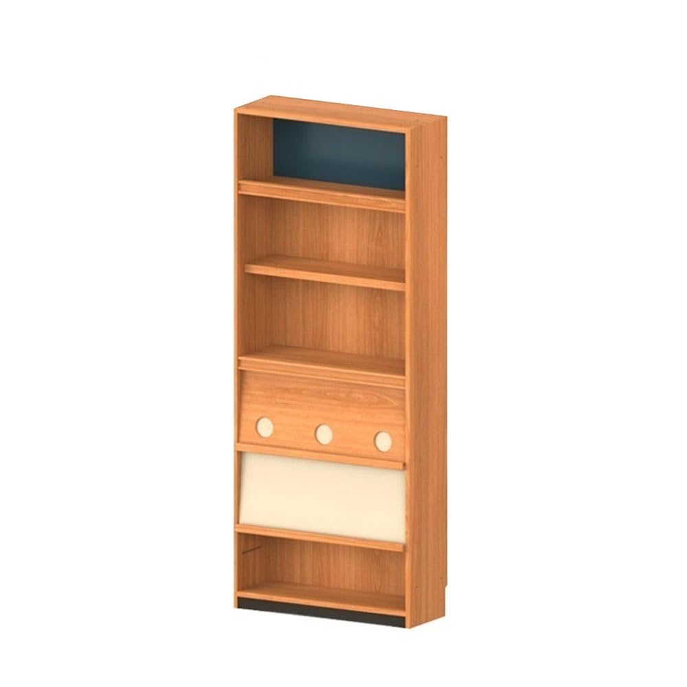hezhuhe2258 Adjustable Retro Bookcase with Flip-Up Storage