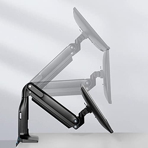 Universal TV Stand, Monitor Mount Bracket Single Monitor Stand Arm Gas Spring Monitor Desk Mount Stand with Dual USB Ports Heavy Monitor Mount for 17"-49" Screen, Hold Up to 39.6lbs Monitor