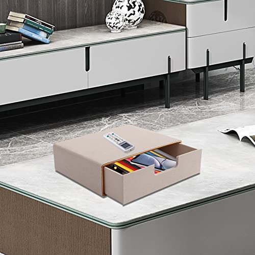 RHCSZ Fashion Multicolor Collocation Leather Desk Organizer File Cabinet Executive Office Supplies Desktop Filing A4 Contract Document Stackable Storage Box with 3 Drawers…