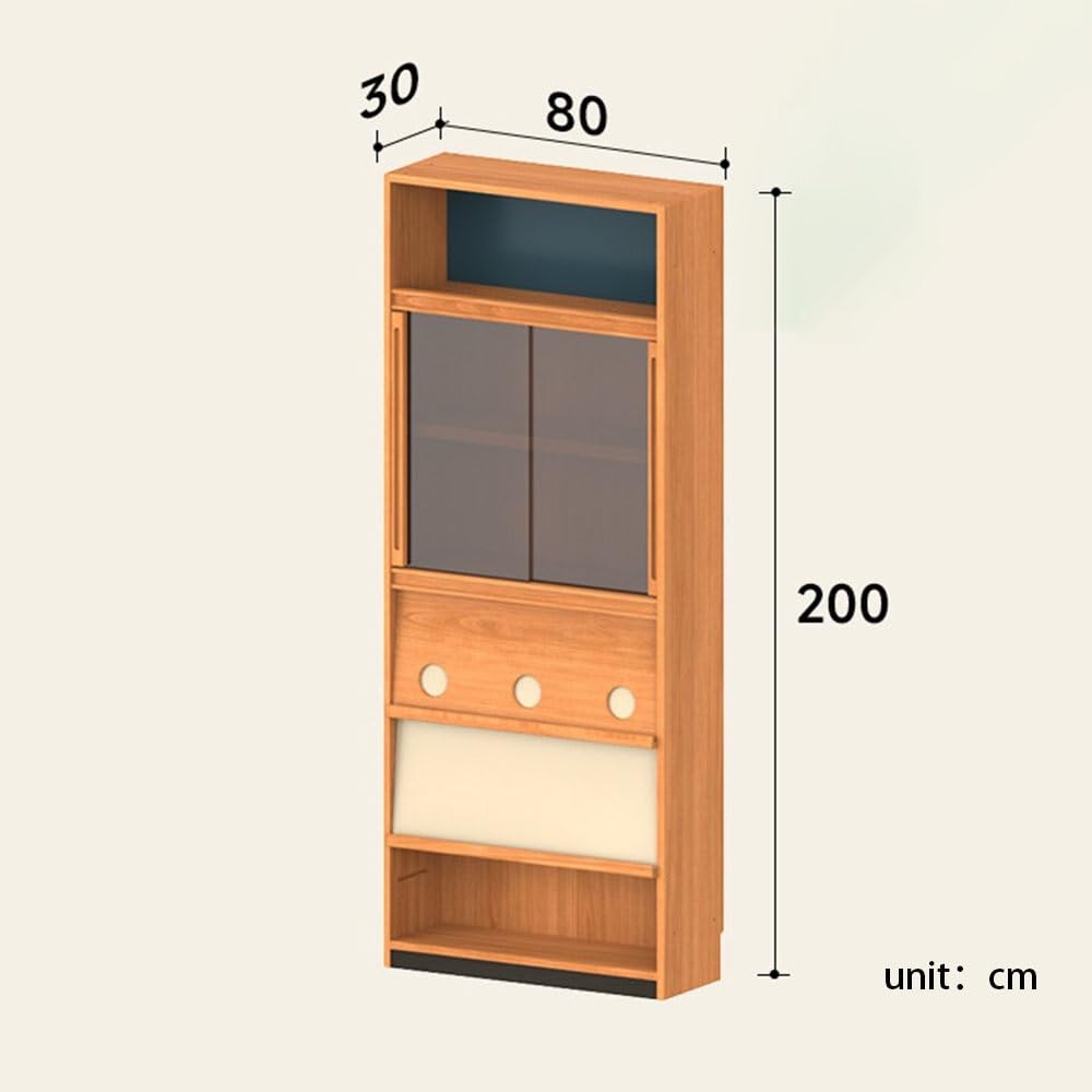 hezhuhe2258 Book Shelf Freely Combinable Bookcase Retro Minimalist Flip-Up Cabinet Display Storage Adjustable Shelves