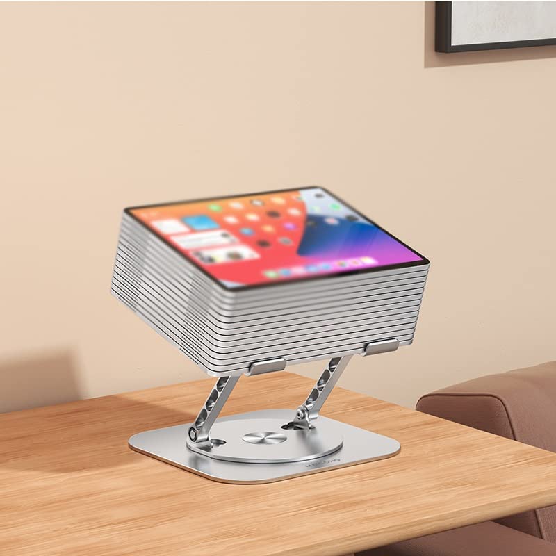 QERTYHJK Laptop Stand 360° Rotatable Notebook Holder Liftable Aluminum Alloy Compatible with