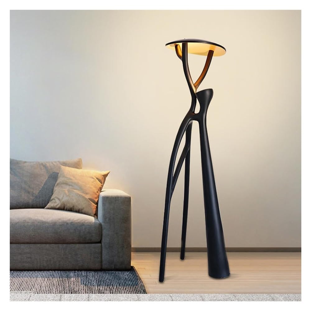 Modern Resin Floor Lamp - Tree Branch Design, Large Black Art Sculpture, Stylish Accent Lighting for Living Room, Bedroom, Hotel Lobby Decor