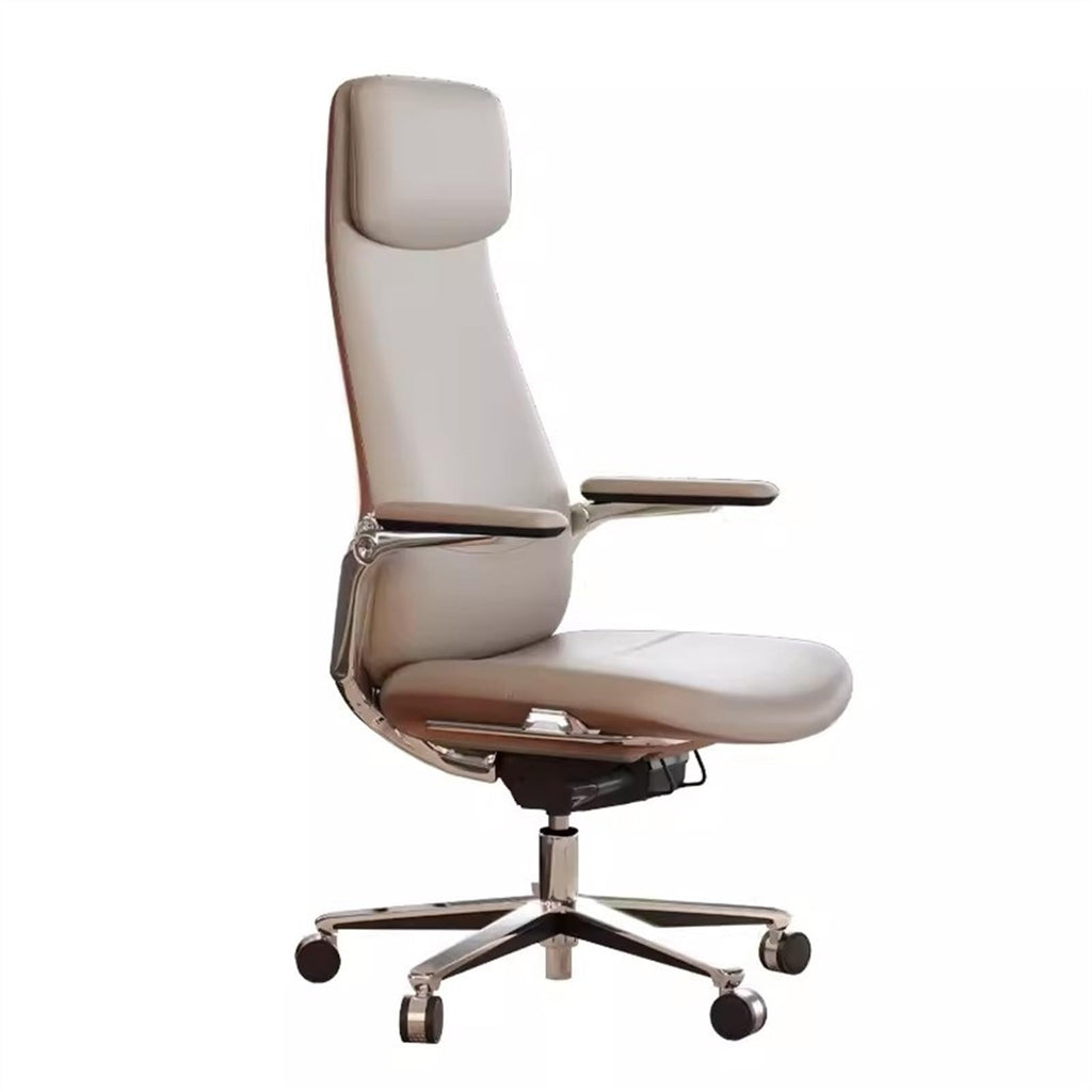 Office Chair Leather High Back Home Desk Chair for Adult Working Study Desk Chair with Padded Flip-up Arms Adjustable Swivel Rolling Ergonomic Executive Office Chair Computer Chair