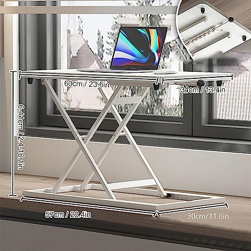 Ergonomic Height Adjustable Standing Desk Converter - Portable Sit-Stand Riser for Home Office, Compact Design for Improved Posture & Productivity, Ideal Mobile Workstation