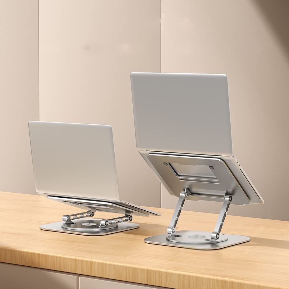 QERTYHJK Laptop Stand 360° Rotatable Notebook Holder Liftable Aluminum Alloy Compatible with