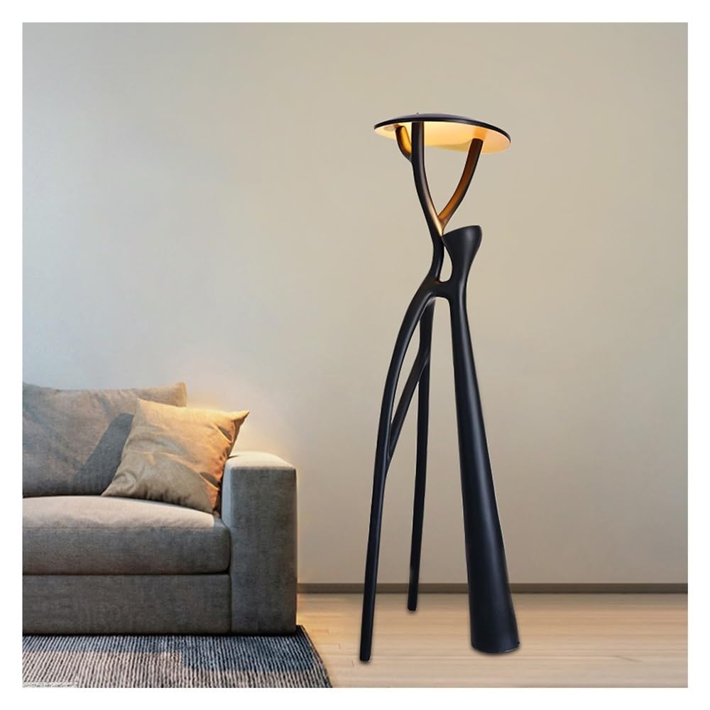 Modern Resin Floor Lamp - Tree Branch Design, Large Black Art Sculpture, Stylish Accent Lighting for Living Room, Bedroom, Hotel Lobby Decor