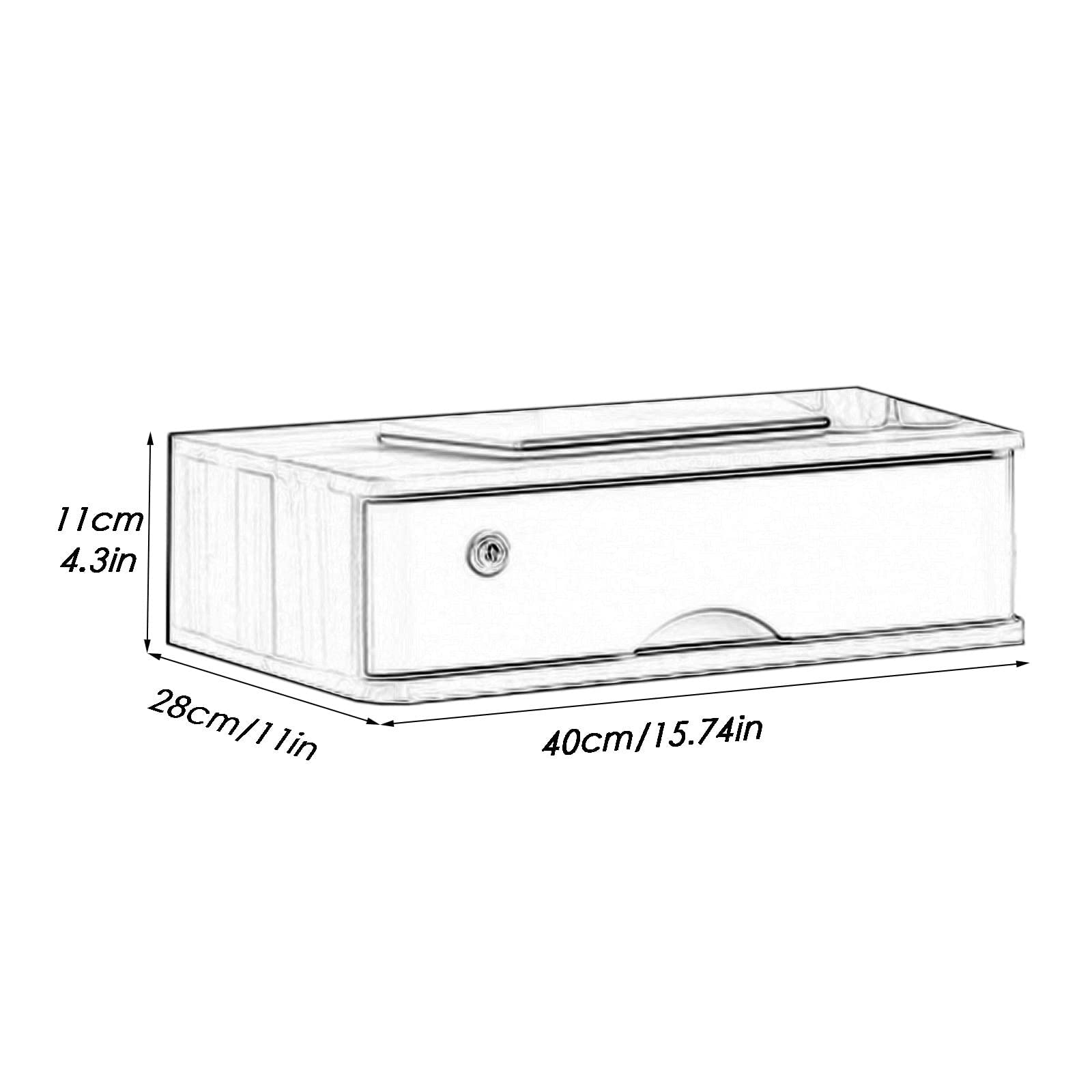ZGLINMZ Wooden Desktop Storage Box with Lockable Drawers Small Home Office File Cabinet Organizer for Documents and Data Storage