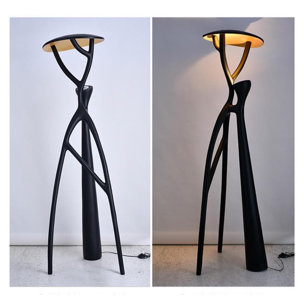 Modern Resin Floor Lamp - Tree Branch Design, Large Black Art Sculpture, Stylish Accent Lighting for Living Room, Bedroom, Hotel Lobby Decor