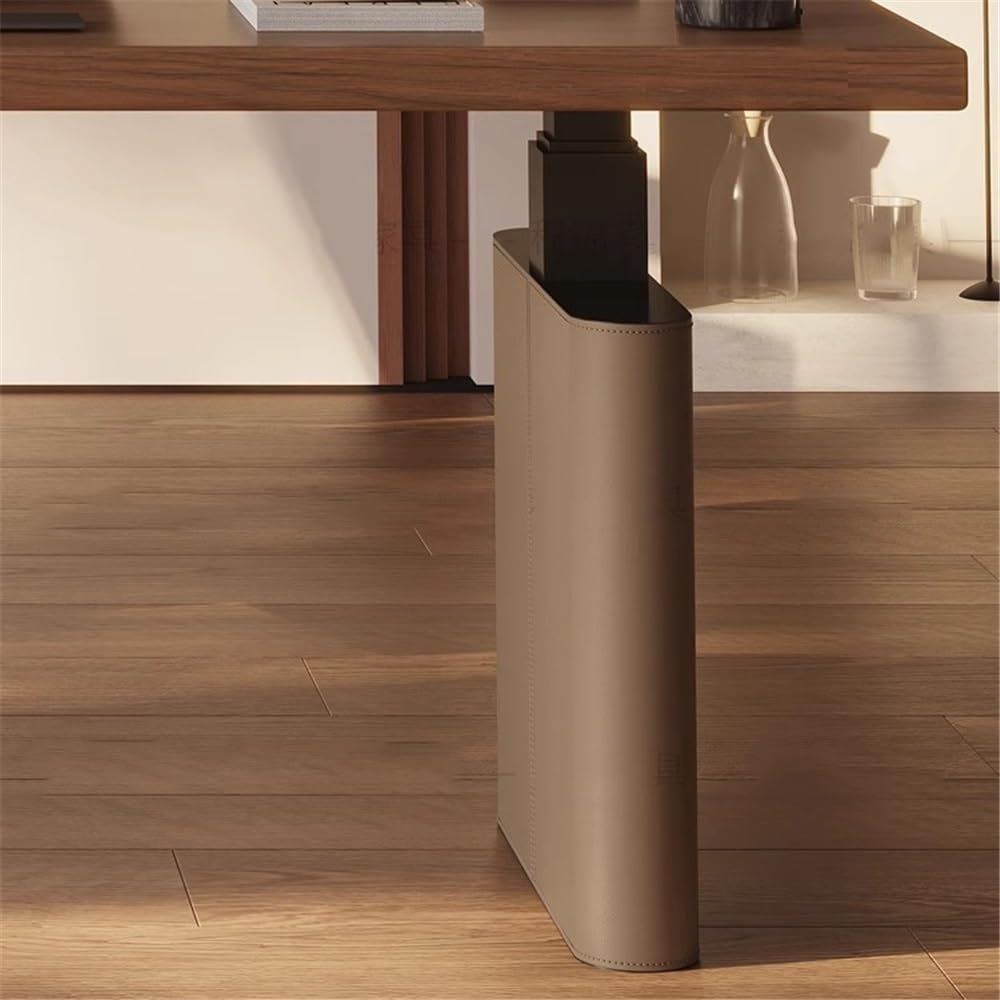Electric Standing Desk with Adjustable Height and Charging Outlets, Walnut Top, Ideal for Home Office and Laptop Use