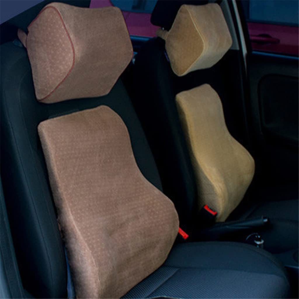 GFHSKRPL Auto Car Lumbar Back Support Waist Cushion Headrest Supply Memory Foam for Office Home Chair Styling Seat
