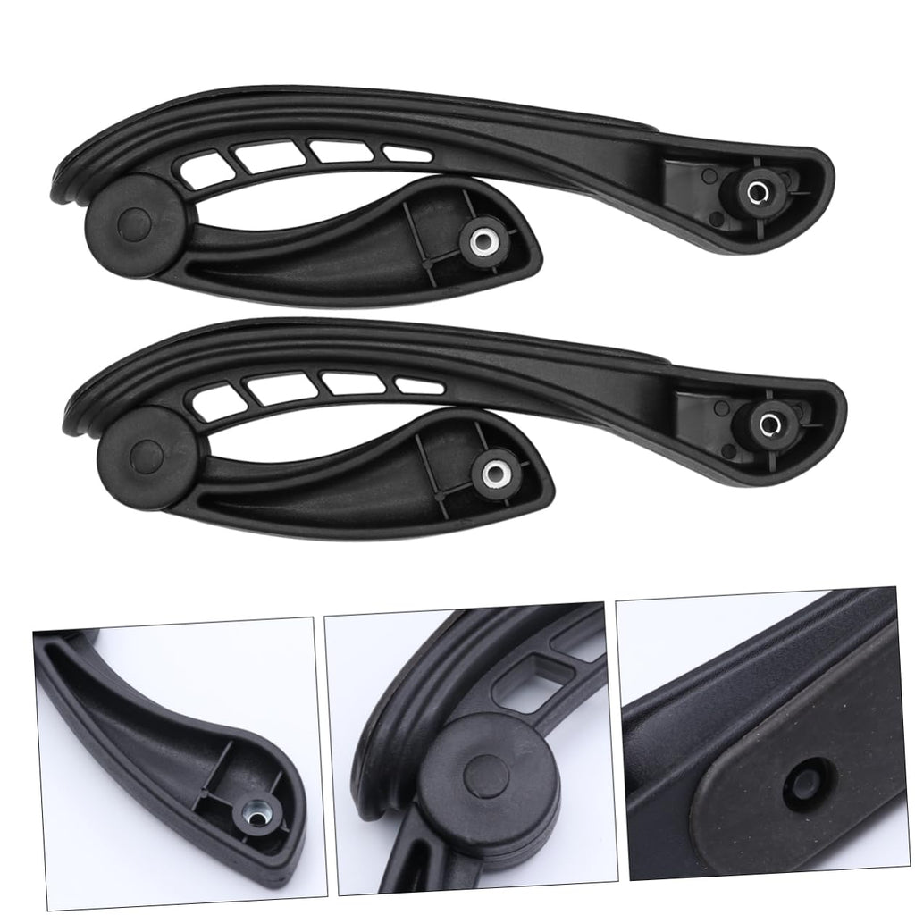 NUOBESTY 2pcs Universal Chair Armrest Accessories for Computer and Office Chairs Movable Plastic Handrail in Black Sturdy Replacement Parts for Enhanced Comfort