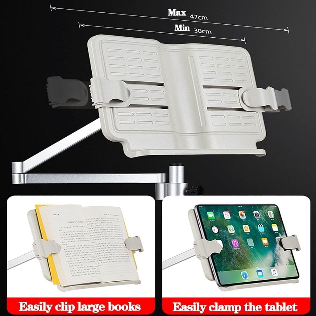Yuidaaavzz Book Holder for Reading in Bed, Adjustable Handsfree Reading, Tablet Floor Stand with Wheels, Sheet Music Stand, for TextBooks,Magazines
