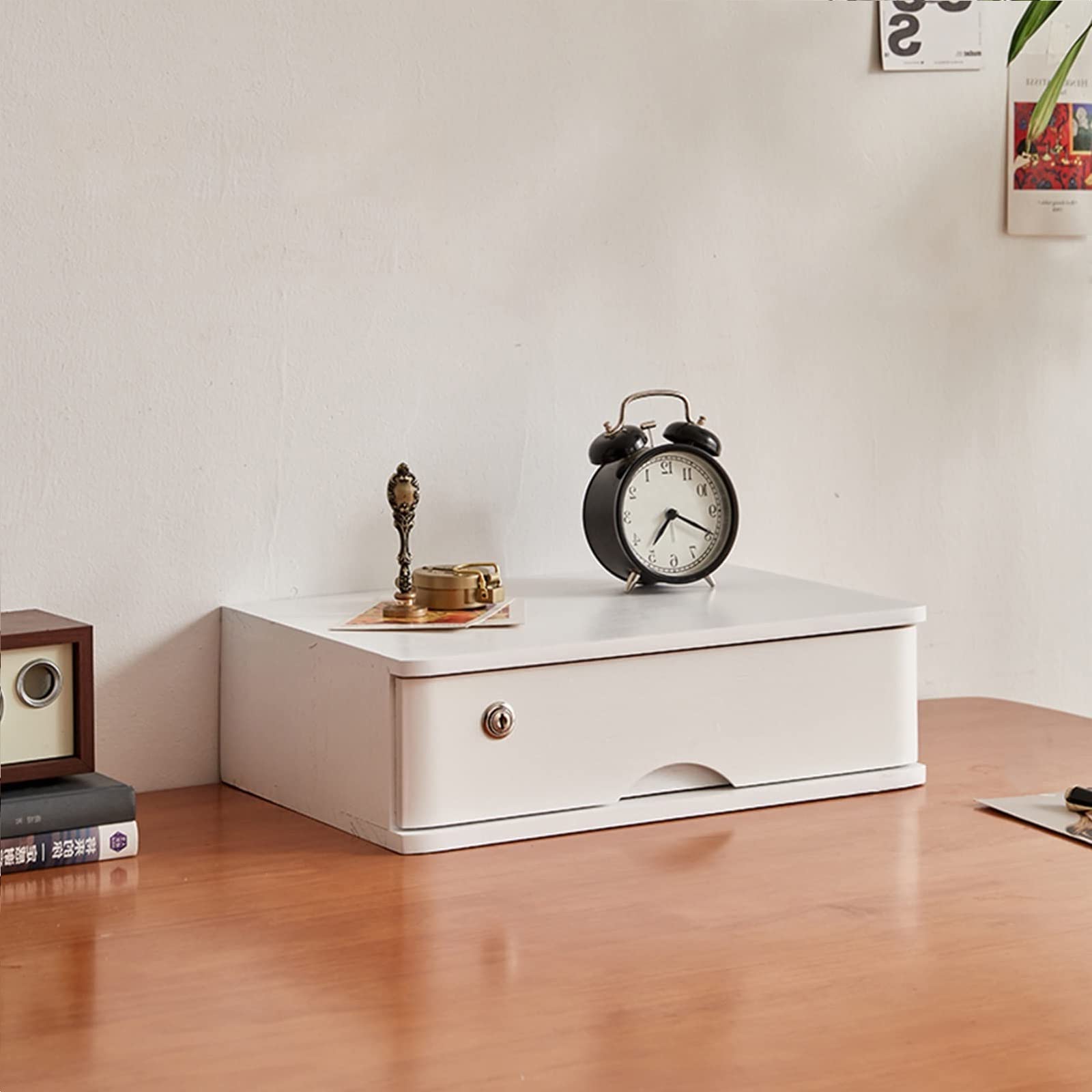 ZGLINMZ Lockable Wooden Desktop File Storage Cabinet