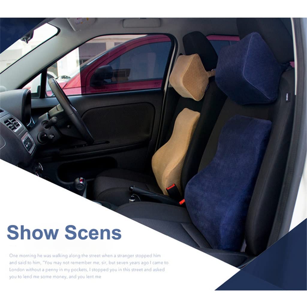 GFHSKRPL Auto Car Lumbar Back Support Waist Cushion Headrest Supply Memory Foam for Office Home Chair Styling Seat