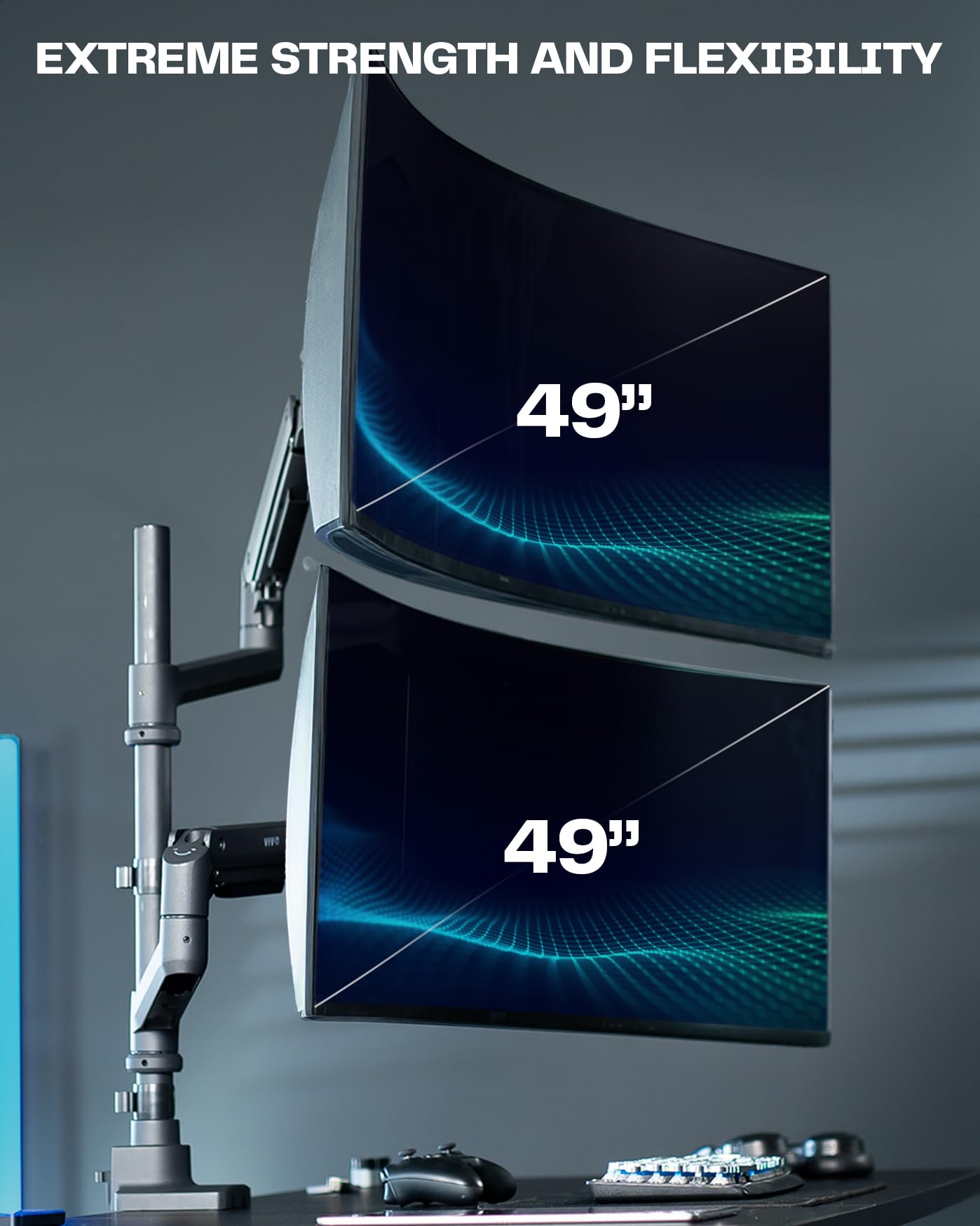 VIVO Pneumatic Arm Single Ultrawide Monitor Extra Tall Desk Mount