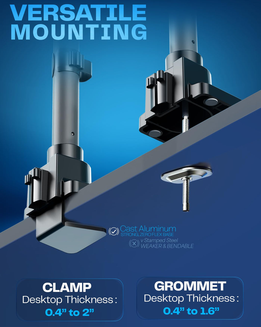 VIVO Pneumatic Arm Single Ultrawide Monitor Extra Tall Desk Mount