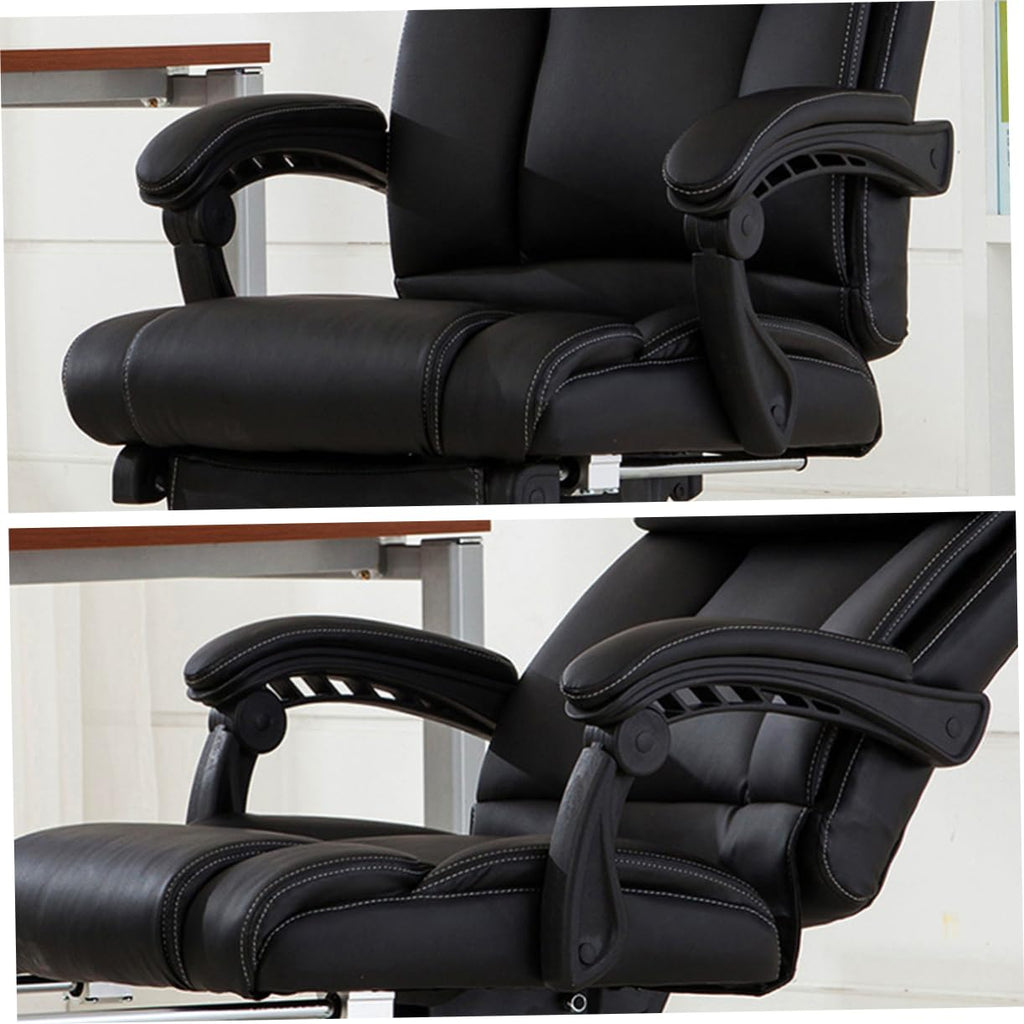 NUOBESTY 2pcs Universal Chair Armrest Accessories for Computer and Office Chairs Movable Plastic Handrail in Black Sturdy Replacement Parts for Enhanced Comfort