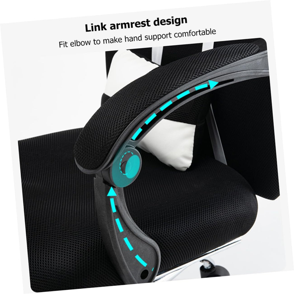 NUOBESTY 2pcs Universal Chair Armrest Accessories for Computer and Office Chairs Movable Plastic Handrail in Black Sturdy Replacement Parts for Enhanced Comfort