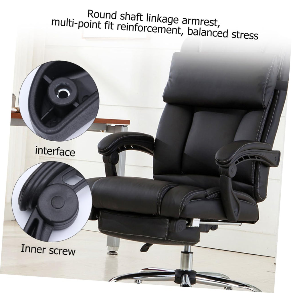 NUOBESTY 2pcs Universal Chair Armrest Accessories for Computer and Office Chairs Movable Plastic Handrail in Black Sturdy Replacement Parts for Enhanced Comfort