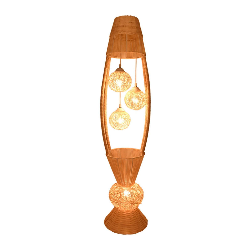 LSSOAZZVVN Modern Simple Southeast Asia Rattan Floor Lamp Living Room Bedroom Study Creative Warm Romantic Wood Japanese Floor Light