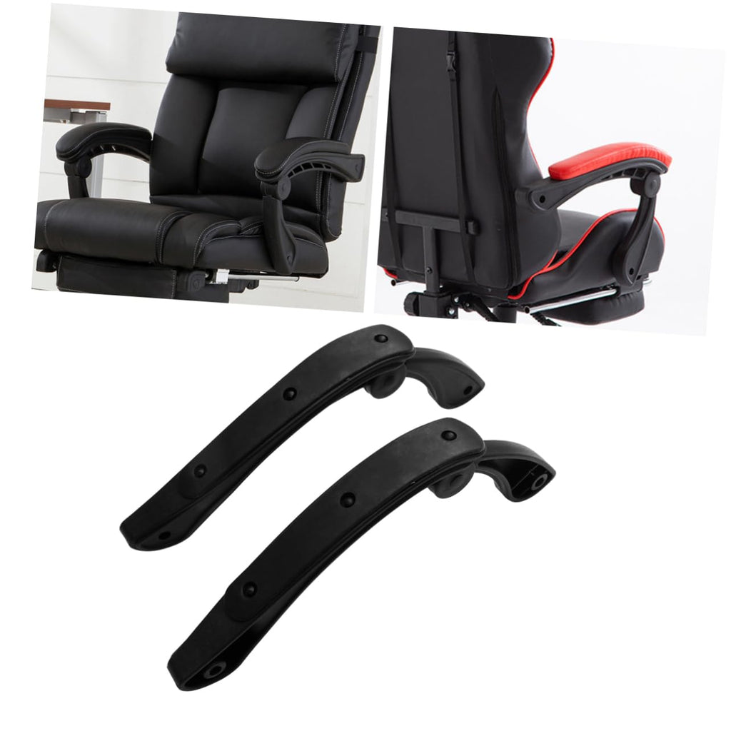NUOBESTY 2pcs Universal Chair Armrest Accessories for Computer and Office Chairs Movable Plastic Handrail in Black Sturdy Replacement Parts for Enhanced Comfort