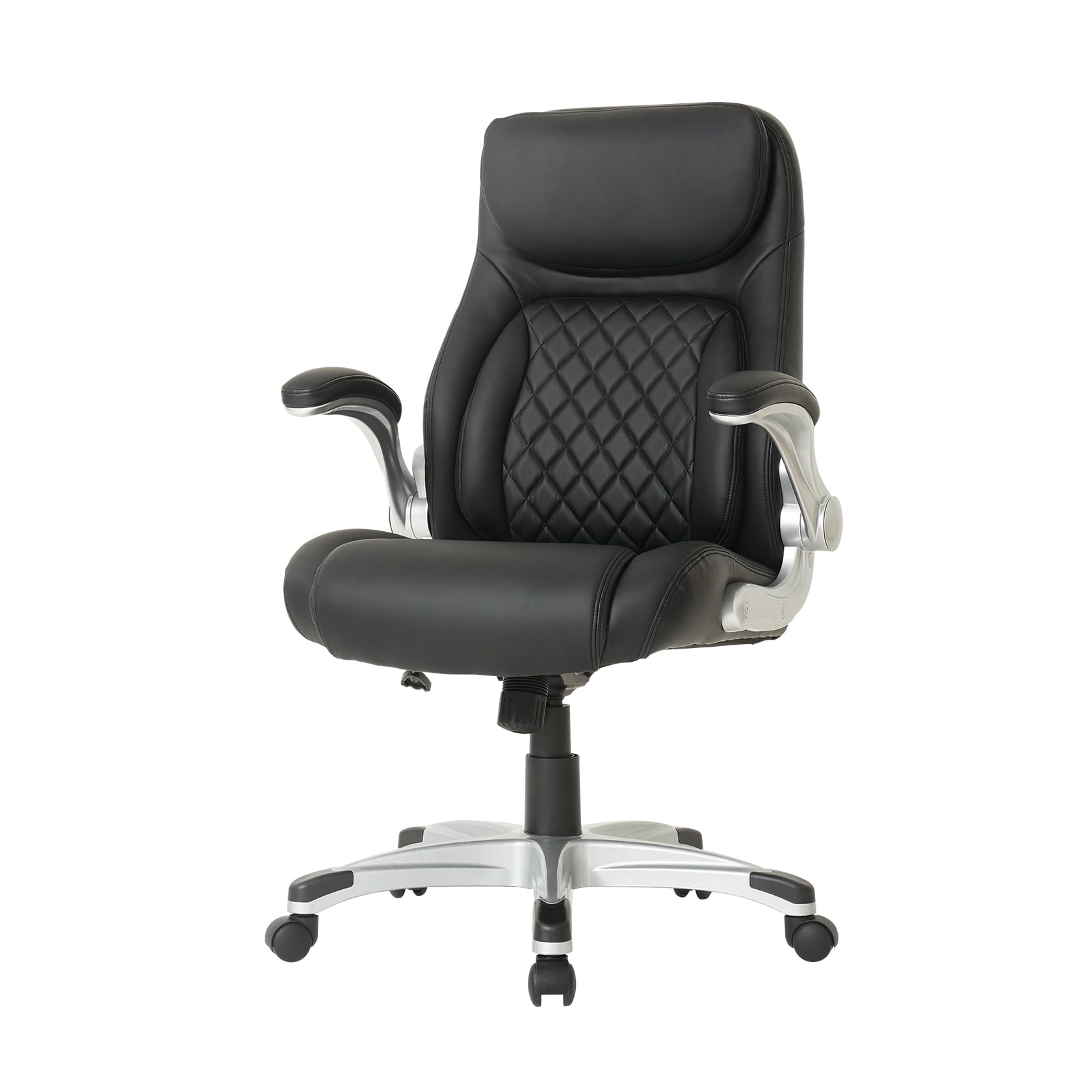 Nouhaus +Posture Ergonomic PU Leather Office Chair. Click5 Lumbar Support with FlipAdjust Armrests. Modern Executive Chair and Computer Desk Chair