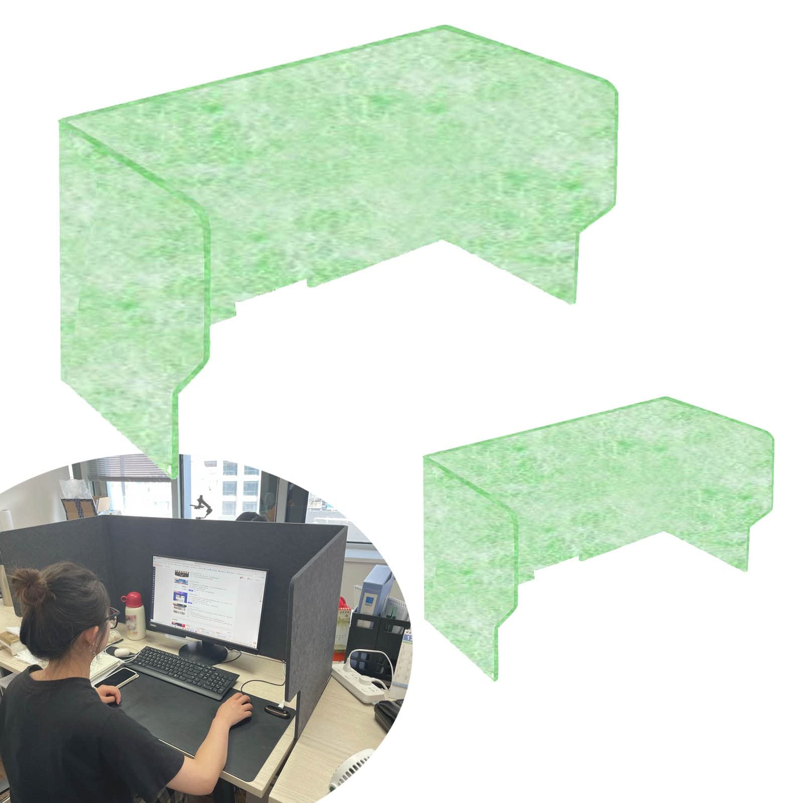 Freestanding Acoustic Desk Dividers Desk Panel,Panel, 2 Pcs Classroom Desktop Privacy Panel, Reduce Noise and Visual Distractions with This Lightweight Desk Mounted Privacy Panel (Color : Dark Camel