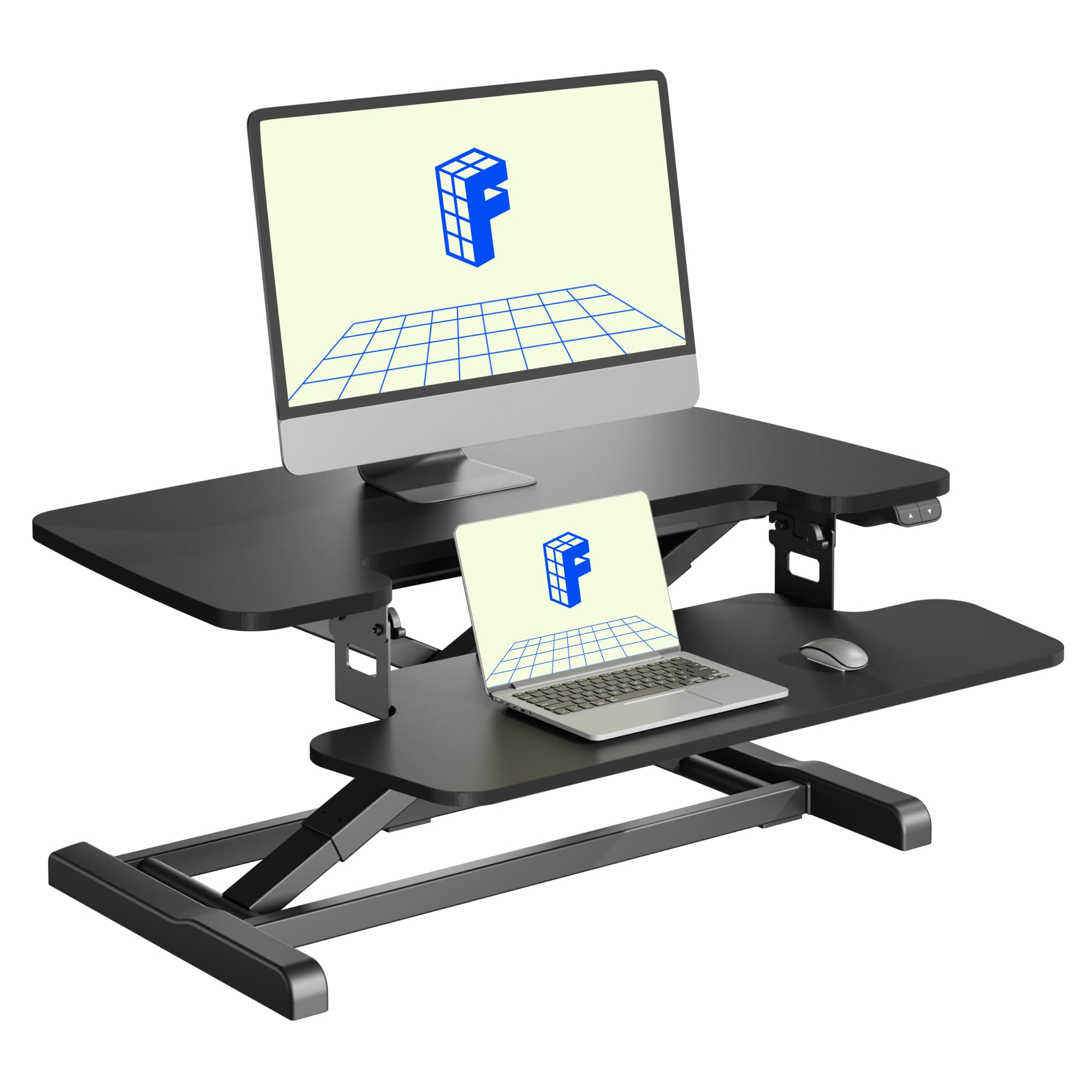 FLEXISPOT Electric Standing Desk Converter with Keyboard Tray