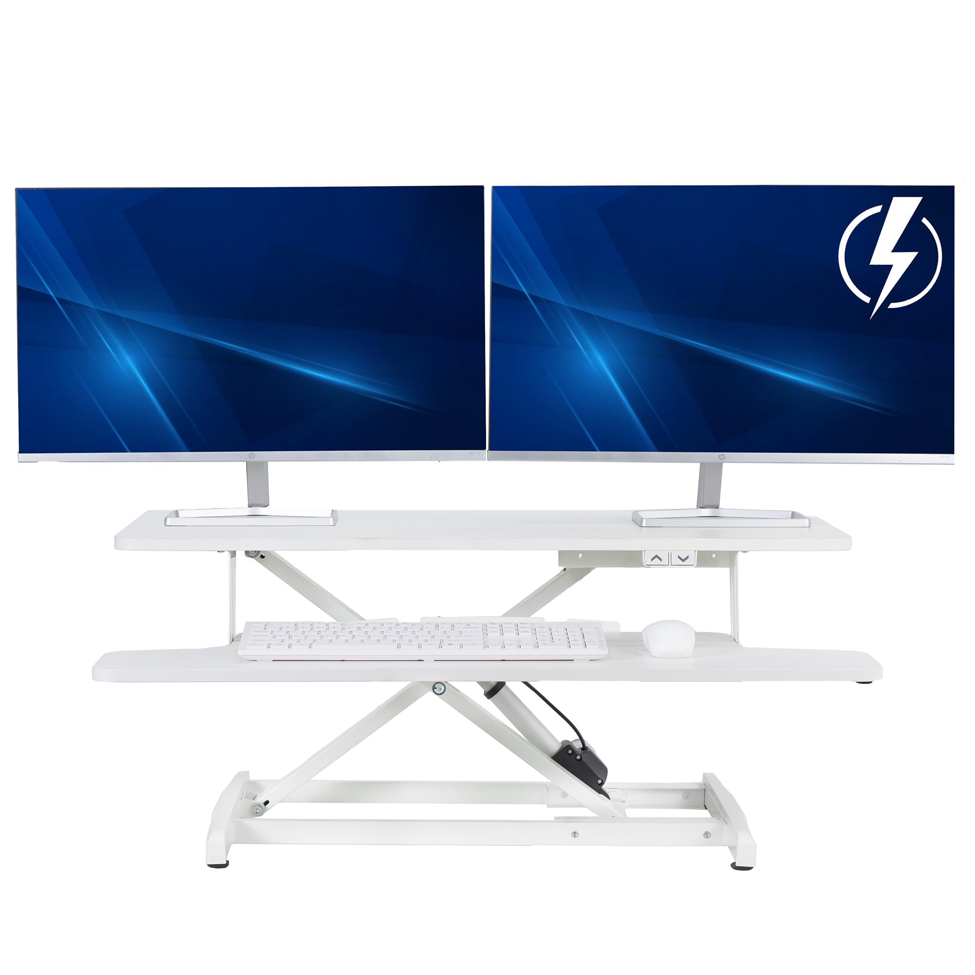 VIVO Electric Standing Desk Converter with Keyboard Tray