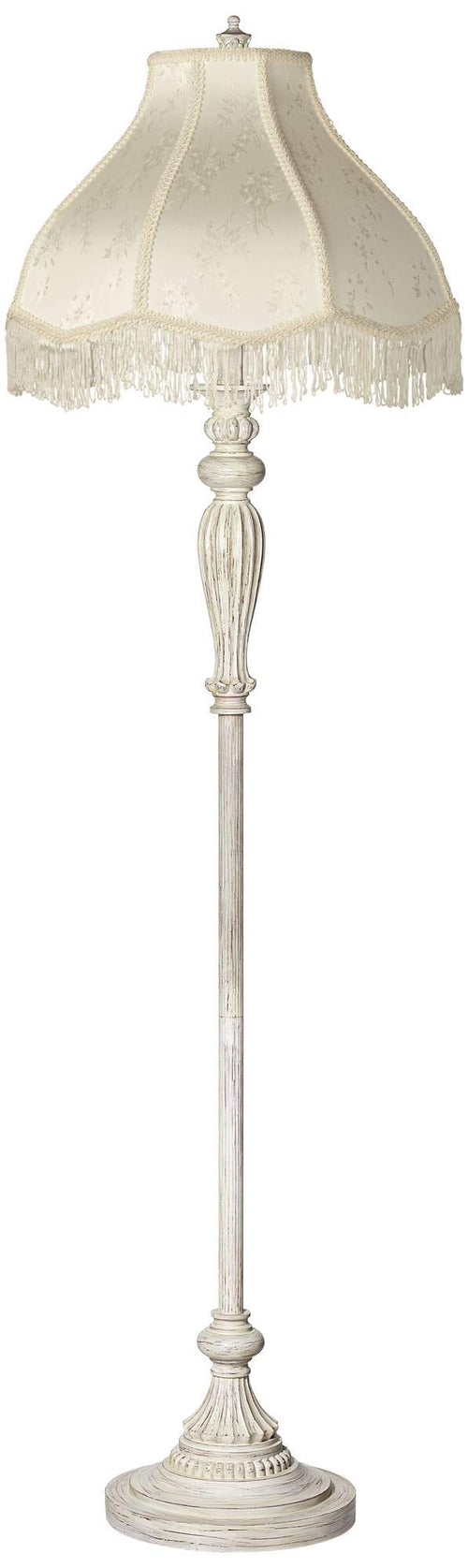 360 Lighting 60" Tall Scallop Shade Antique White Traditional Floor Lamp
