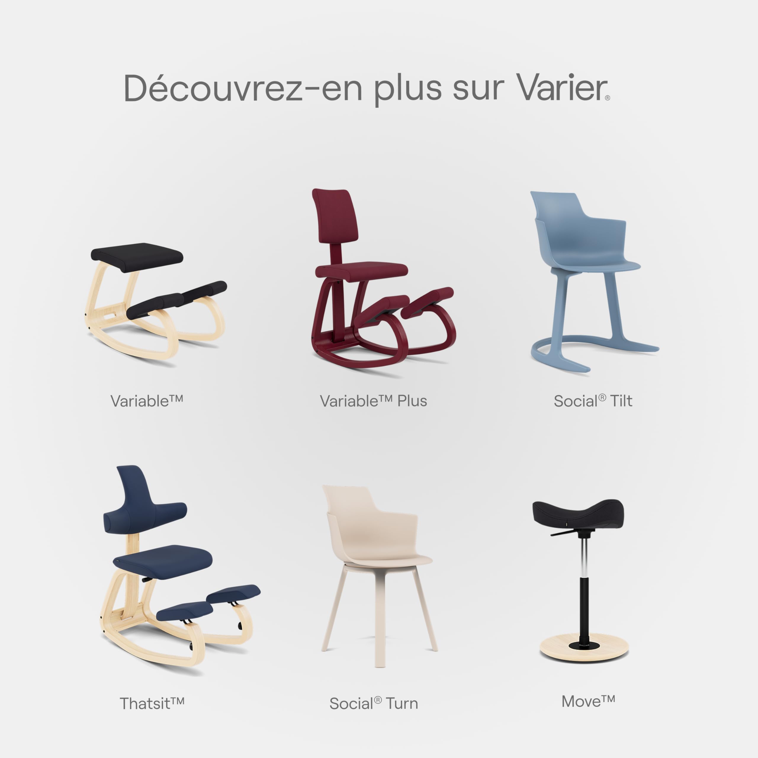Varier ThatSit Balans Adjustable Ergonomic Kneeling Chair with Backrest, 10-Year Warranty, Designed by Peter Opsvik