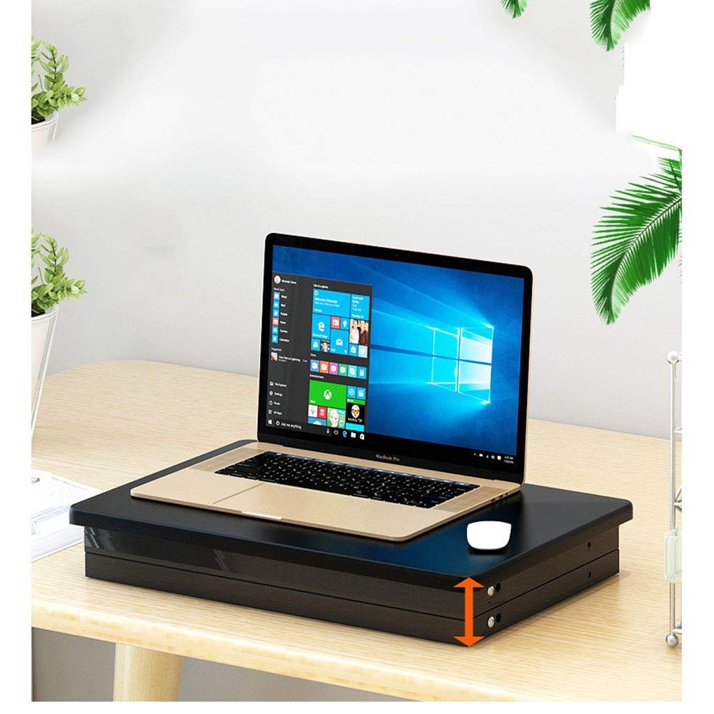 MVUYO Compact & Solid Aluminum Standing Desk, Desktop Platform Height Adjustable w/Smooth Air Assist, Instant Sit Stand Converter & Monitor Laptop Computer Riser at Home & Office (White)