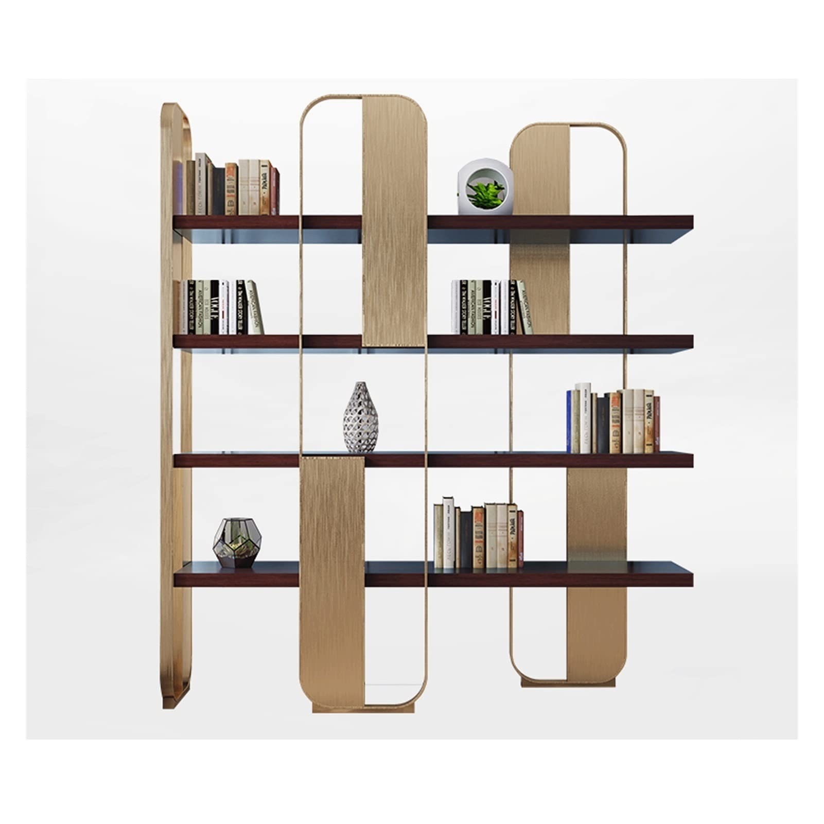 ZCSO Display Cabinet Creative Multi-Layer Shelf Bookshelf Modern Living Room Floor Shelf Simple Stainless Steel Whole Wall Storage Display Rack Room Organizers and Storage