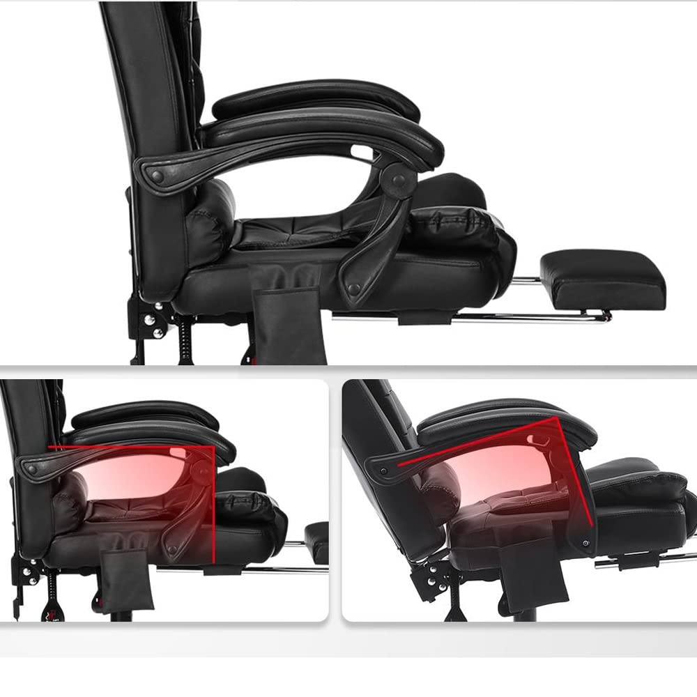 YNBJIL Adjustable Massage Office Chair Reclining High Back Chair Big Tall Leather Ergonomic Swivel Chair with Footrest