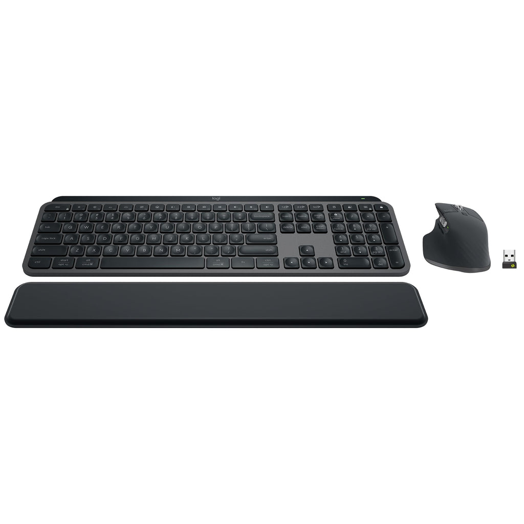 Logitech MX Keys S Combo - Performance Wireless Keyboard and Mouse with Palm Rest, Customizable Illumination, Fast Scrolling, Bluetooth, USB C, for Windows, Linux, Chrome, Mac, Pack of 4