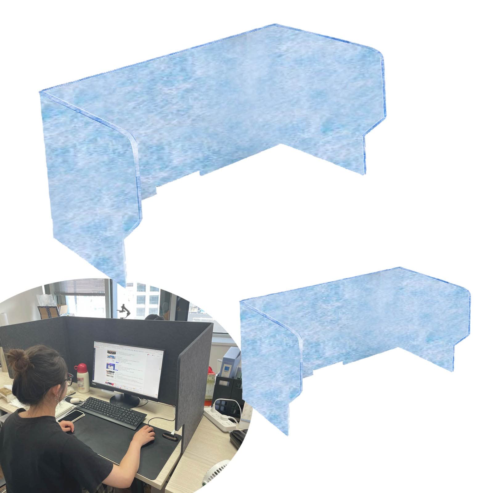 Freestanding Acoustic Desk Dividers Desk Panel,Panel, 2 Pcs Classroom Desktop Privacy Panel, Reduce Noise and Visual Distractions with This Lightweight Desk Mounted Privacy Panel (Color : Dark Camel