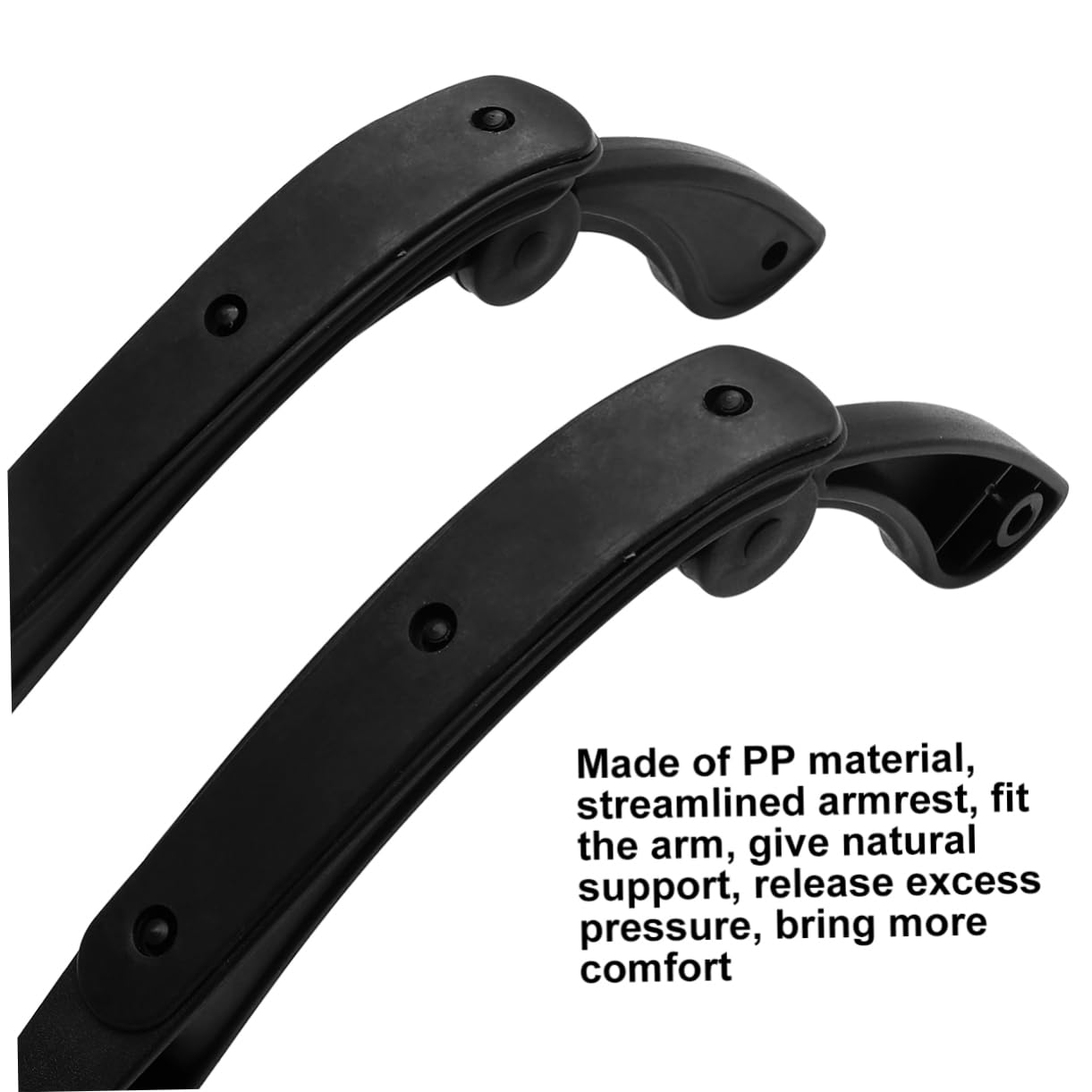 NUOBESTY 2pcs Universal Chair Armrest Accessories for Computer and Office Chairs Movable Plastic Handrail in Black Sturdy Replacement Parts for Enhanced Comfort