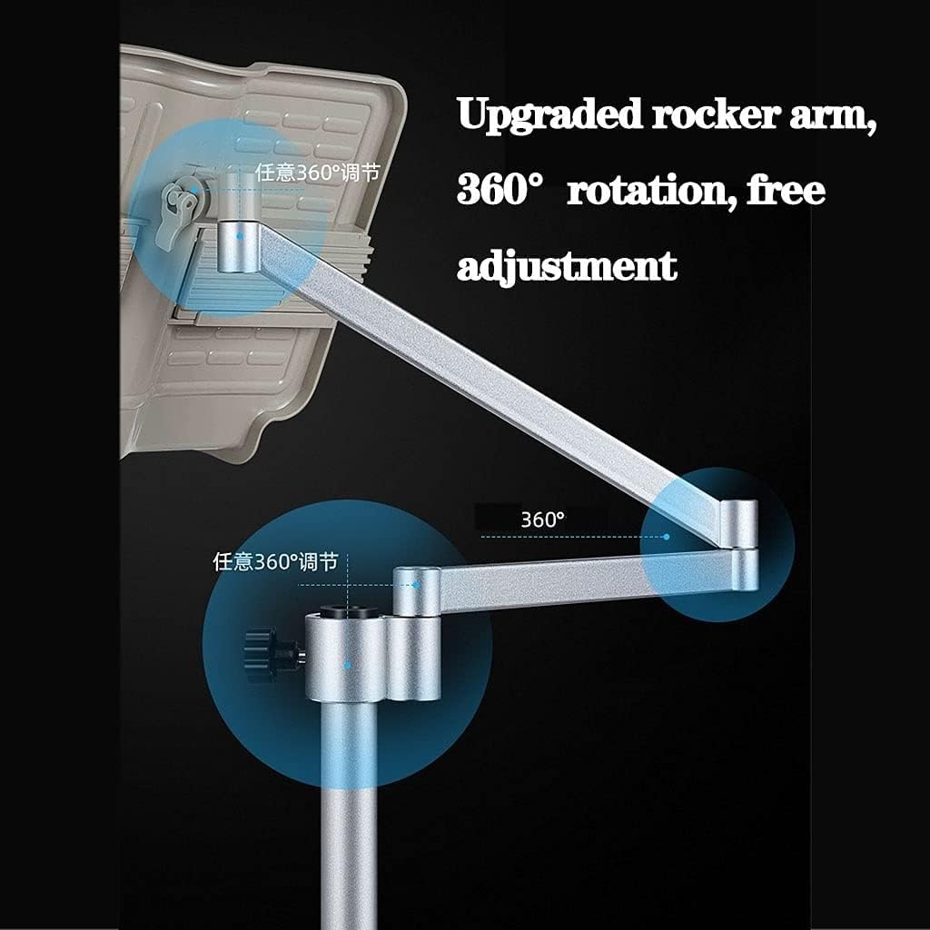 Yuidaaavzz Book Holder for Reading in Bed, Adjustable Handsfree Reading, Tablet Floor Stand with Wheels, Sheet Music Stand, for TextBooks,Magazines