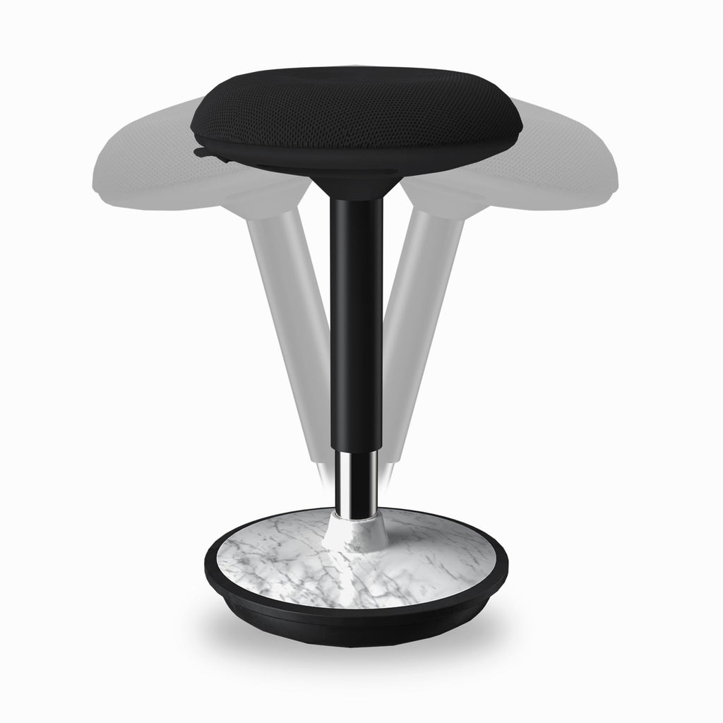 ERGO COLLECT Adult Wobble Stool - Anti-Fatigue Standing Desk Stool with 360° Rocking Non-Slip Curved Base, Height Adjustable 22-32 Inch Standing Chair for Home & Office,Faux Marble