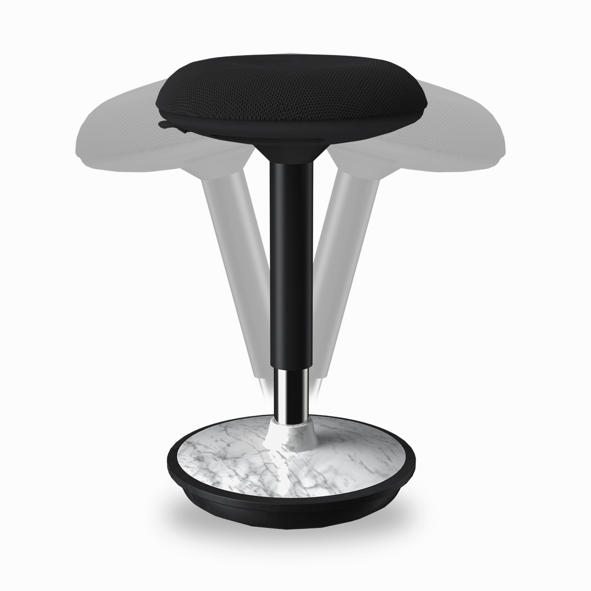 ERGO COLLECT Adult Wobble Stool - Anti-Fatigue Standing Desk Stool with 360° Rocking Non-Slip Curved Base, Height Adjustable 22-32 Inch Standing Chair for Home & Office,Faux Marble