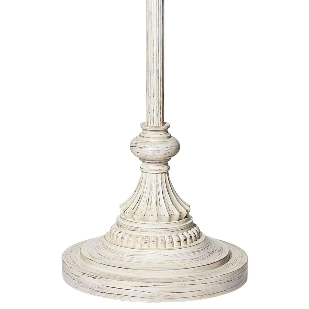 360 Lighting 60" Tall Scallop Shade Antique White Traditional Floor Lamp