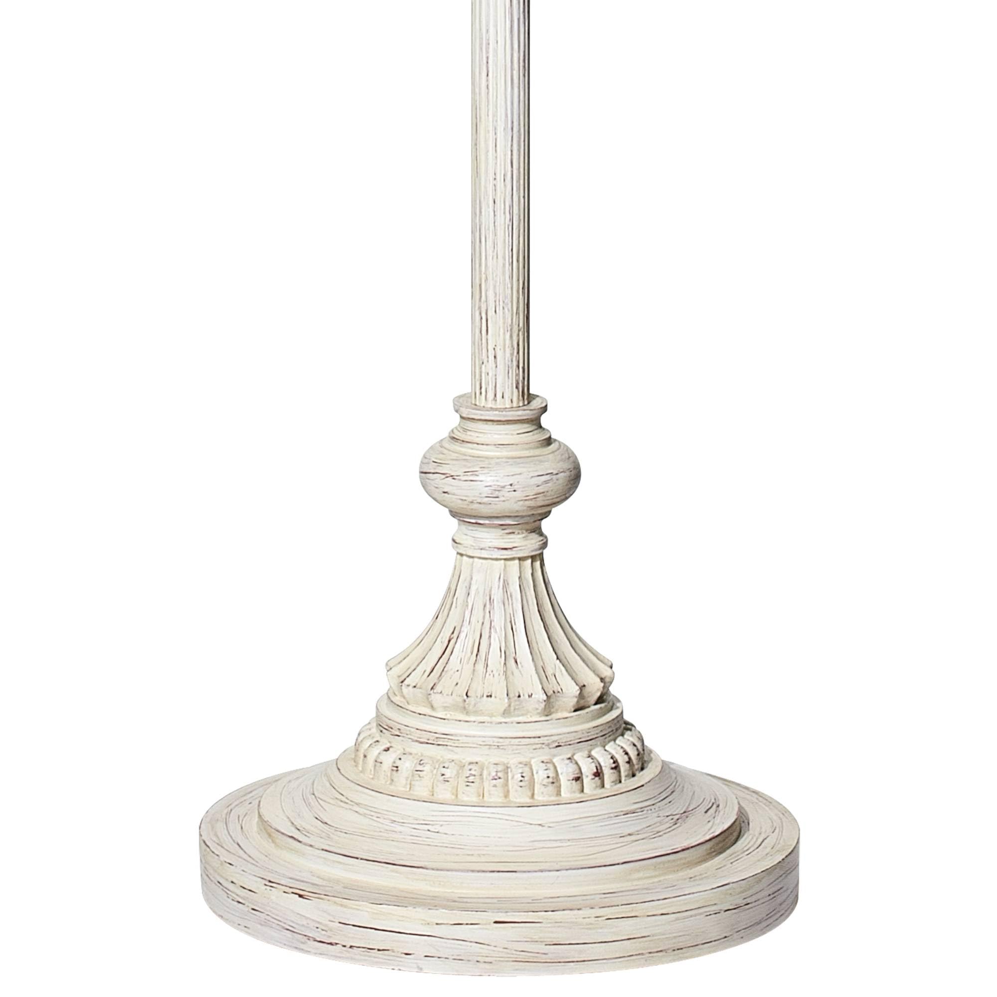360 Lighting 60" Tall Scallop Shade Antique White Traditional Floor Lamp