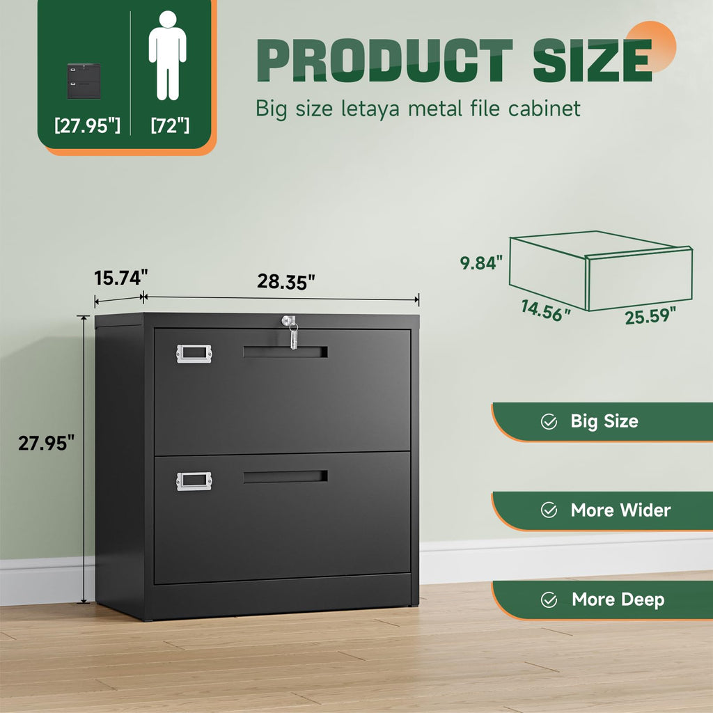 Letaya Metal Lateral File Cabinet for Home Office 2/3/4/5 Drawer （29" H/40 H/52 H/65 H/68 H File Cabinet